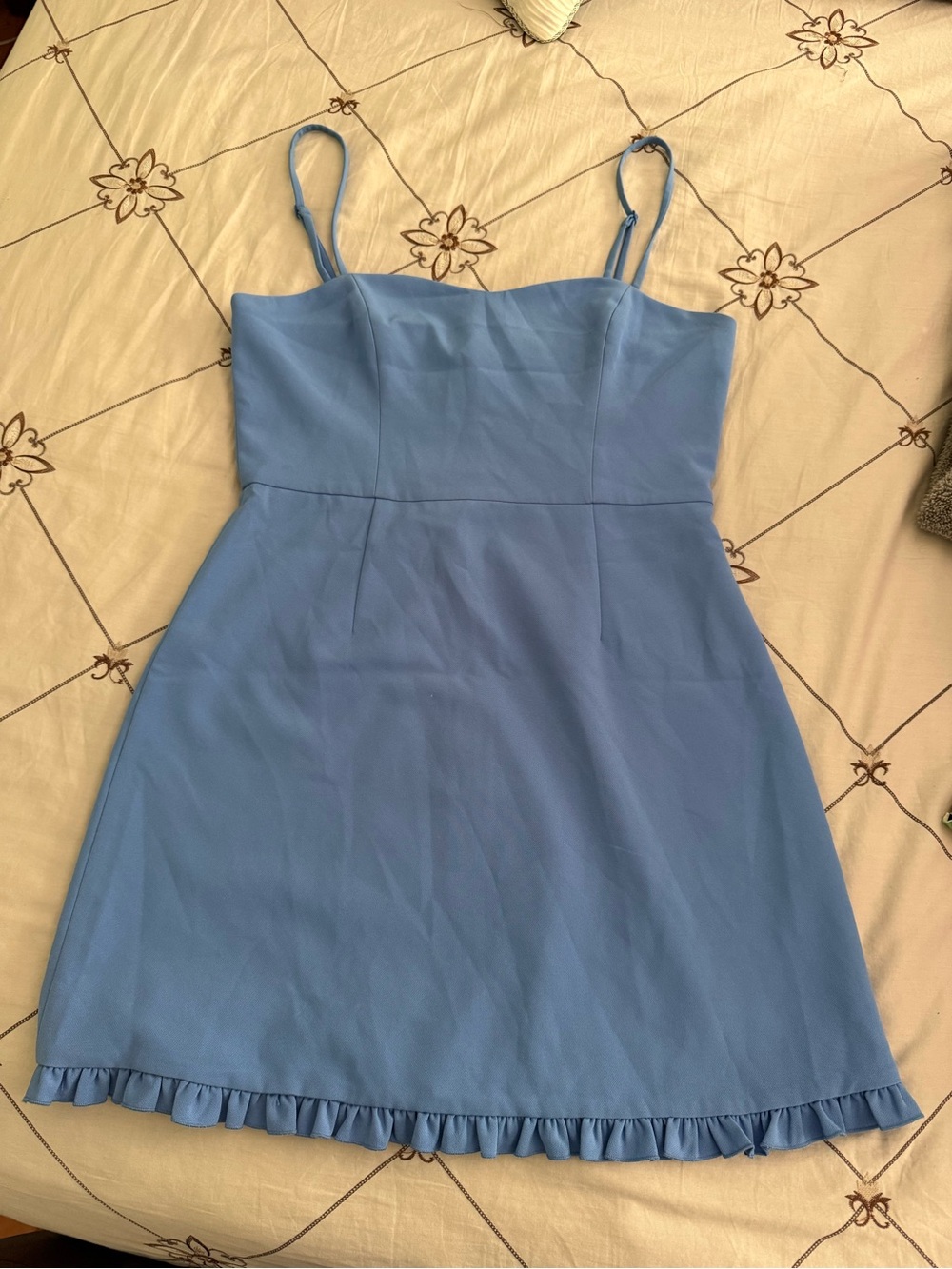 French Connection Light Blue Spaghetti Strap Mini Dress